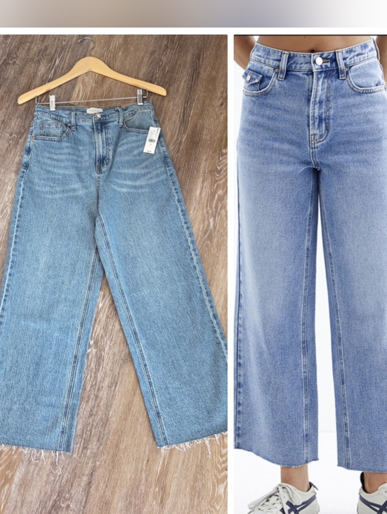 PacSun Denim - PacSun Nora Wide Leg Flare Blue Denim Jeans NWT High Rise High Waist Cropped
